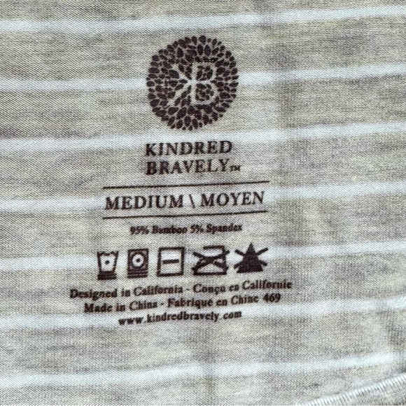 Kindred Bravely Eleanora Bamboo Maternity Nursing Dress M Oatmeal Stripe Beige - Picture 7 of 11